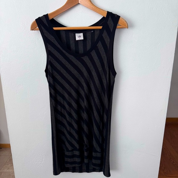 Cabi gray and black striped tank dress Size Small - Picture 1 of 5